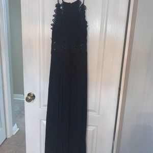 Black with Crochet Accents Gown - Size S